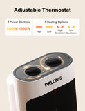 PELONIS PH-19J 1500W Fast Heating, Programmable Thermostat, Easy Control, Widespread Oscillation, Over Heating & Tip-over Switch Protection, 17.767.72inch, White