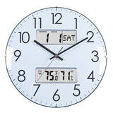 Nbdeal 13-Inch Analog Silent Wall Clock with Calendar Temperature & Humidity (White)