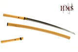 1095 Clay Tempered Shirasaya Katana, Hand Forged Full Tang Blade