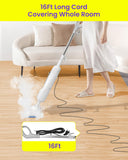 6 IN 1 Steam Mop for Floor Cleaning, Effortless Ergonomic Design Handheld Steam Cleaner, Floor Steamer for Hardwood and Tile, 1500W High Power, 16.4ft Cord, 400Ml XL Tank, 2 Washable Pad
