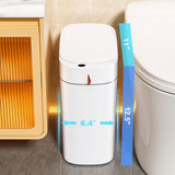 funest Bathroom Trash Can with Lid, Automatic Motion Sensor Trash Can, 3.5 Gallon Garbage Can, Type-C Rechargeable, Bag-Holding Design, Office