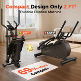 YOSUDA Foldable Elliptical Exercise Machine for Home,15IN Stride Compact Folding Elliptical Training Machine Only 2 sq ft for Small Spaces, Elliptical Cross Trainer with 16 Magnetic Resistance Levels