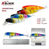 XBLACK Fishing Lures Set, Including Minnow Popper Jointed VIB Shrimp Frogs, Whopper Fishing Lure for Bass Catfish Pike, Baits for Freshwater Saltwater, Fishing Gifts for Men Women(48pcs) XBLACK