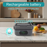 Rechargeable Adult Wireless Heated Lunch Box, 21000mAh Battery-Powered,Automatic Temperature Control Insulated Container,1.2L Leak-Proof Stainless Steel Container Ideal for Office/Truck/Outdoor Use