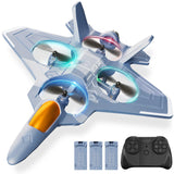Tubokoro RC Planes with 3 Batteries for Kids Adults, Foam Remote Control Airplane Jet Helicopter Drone Toys for Kids Adults 8-12 12-16, Remote Control Plane Airplane Toys with Led Lights