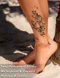 Actgan Semi Permanent Tattoos, 2 Sheets Realistic Temporary Tattoos for Women, Waterproof Non-Reflective Fake Tattoo for Summer Party, Lasts 1-2 Weeks for Thigh Arm, Large Sexy Peony Floral Butterfly