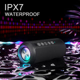 Ortizan Portable Bluetooth Speaker: IPX7 Waterproof, 24W Loud Sound, Deep Bass, Bluetooth 5.3, LED Lights, Wireless Stereo Pairing, 30H Playtime, for Home/Outdoor/Party/Beach, Birthday Gift (Black) Ortizan