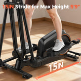 YOSUDA Foldable Elliptical Exercise Machine for Home,15IN Stride Compact Folding Elliptical Training Machine Only 2 sq ft for Small Spaces, Elliptical Cross Trainer with 16 Magnetic Resistance Levels