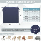 inch Outdoor Chair Cushions Set of 4,Navy Blue Patio Chair Cushion with Handle and Ties,Water-Resistant
