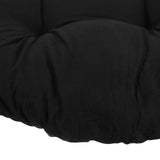 YARNOW Chair Seat Cushion with Fixing Strips Black Polyester 2pcs