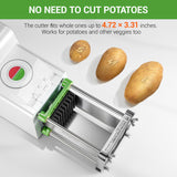 Sopito French Fry Cutter Electric - Stainless Steel Vegetable & Fruit Chopper with 1/2 & 3/8 Inch Blades for Potatoes, Carrots, Cucumbers & Onions