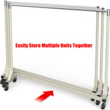 Simple Houseware Industrial Grade Z-Base Garment Rack, 500lb Load with 63 Inches Extra Long Bar, Gray