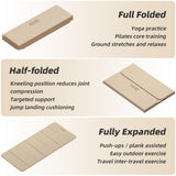 Foldable Yoga Mat, 74"Lx32"Wx1/3"Thick, Folding Exercise Mat, Non-slip Wide Pilates Mats for Home Workout/Travel, Portable Yoga Mat Thick s (Cream)