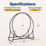 VIVOHOME 32 Inches Firewood Log Rack Hoop with Cover, Heavy Duty Solid Steel Fire Wood Storage Rack and Cover Set with Zipper, Round Log Holder Ring for Indoor Outdoor Patio Deck Porch