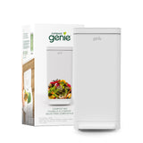 Compost Genie Kitchen Compost Bin, White Stainless-Steel Large, 3.6 Gallon, Indoor Odorless Composting, Hands-Free, Washable Parts, Includes 8 Tear-Off Compostable Bags and 4 Carbon Filters