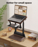 SAIJI Laptop Stand for Desk, Stable Standing Laptop Riser with Foldable Mouse Pad