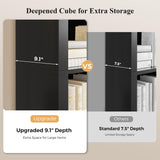 MapleGrace 71" Triple Arched Bookcase, Tall Bookshelf with Shelves, Black