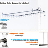 Pyhomestrim Clawfoot Tub Shower Kit,Add On Shower With Bathcock Diverter Faucet and 60" D Type Claw foot Tub Shower Curtain Rod Kit,D-Style Shower Rod and Clawfoot Tub Shower Faucet Set,Chrome Plated