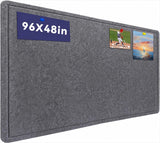 Extra Large Bulletin Board 96" x 48", Felt Pin Board, Dark Gray
