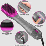 APOKE 3 in 1 Hair Dryer Brush Professional 1200W Powerful Ceramic Tourmaline 3 Heat/2 Speed Settings One Step Hair Dryer and Styler (Gray)