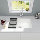 MONSINTA White Kitchen Sink, White Granite Composite Kitchen Sinks with Accessories, 30 Inch Undermount Quartz Stone Kitchen Sink, 30" x 19" x 9" Large and Deep Single Bowl Kitchen Sinks