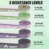 WHATAFIT Resistance Bands,Pull Up Assist Bands Set with Handles, Exercise & Workout Bands with Door Anchor for Men & Women – Home Fitness Equipment for Strength Training, Stretching