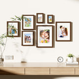 decorUhome 4x6 Picture Frame Set of 10, Display Photos 3.5x5 with Mat or 4x6 Unmatted for Picture Frames Collage Wall Decor, Brown