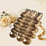 P4/27/613 Balayage Body Wave Bundles Human Hair, 3 Bundles 22 24 26 Inch
