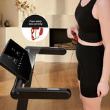 JAGJOG Treadmill for Home with 15% Auto Incline, 3.5HP Quiet Foldable Treadmill, 12 HIIT Programs, 14.96" Wide LED Touchscreen, Smart App & Heart Rate, 300 LBS Capacity, Fully Assembly（Black