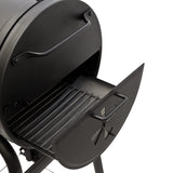 Pro Charcoal Grill and Smoker with Cast Iron Grates, Premium Wood Shelf and Damper Control, 250 Cooking Square Inches in Black Char-Griller