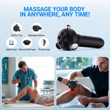 RapidGun Pro Max Vibration Therapy Massage Gun, 6500RPM Handheld Deep Tissue Muscle Massager, Fascia Release Massage & Sensitive Areas & Full Body Pain Relief – Gifts for Men & Women