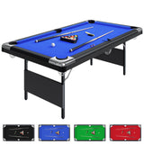 6 or 7 ft Billiards Table, Portable Billiards Tables, Pool Tables for Full Size, Pool Table Set for Family Game Room, Adult Rrec Room, Basements, Man Cave or Garage, Blue
