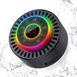 ZHINDVIS Bluetooth Speaker, Shower Speaker IPX7 Waterproof, Speakers Bluetooth Wireless with Rich Bass, Portable Speaker with LED Light, Suction Cup,8H Playtime