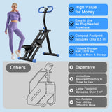 KINMAC Stair Stepper with Adjustable Resistance for Home - Upgrade Climber Workout Machine with LCD Tracking & Space-Saving Design | Ideal for Home Gym, Apartment & Office (Black)