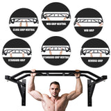 BDL Wall Mounted Pull-Up Bar, Multi Grip Pull Up Bar Station for Home Gym Strength Training Equipment, Multiple Grips for Targeting Specific Muscles, Great Upper Body Workout