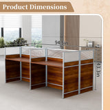 4 Person Office Cubicle Workstation Desk, 94.5" Modular Office Computer Team Workstations