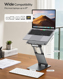 Height Adjustable Laptop Stand for Desk, Dual Foldable Aluminum Computer Riser