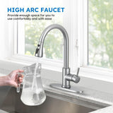 Arofa Kitchen Faucet with Pull Down Sprayer, Brushed Nickel Kitchen Sink Faucet Single Handle Stainless Steel for 1 or 3 Hole Farmhouse Laundry Utility Rv Bar Sinks