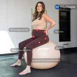 BABYGO Birthing Ball - Pregnancy Yoga Labor & Exercise Ball & Book Set Trimester Targeting, Maternity Physio, Birth & Recovery Plan Included Anti Burst Eco Friendly (Nude, 65cm)