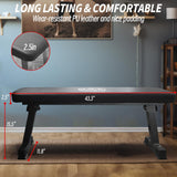 Houbos Flat Bench, Flat Weight Workout Exercise Bench Easy,Assembly,Foldaway Bench for Adjustable Dumbbells or an Adjustable Dumbbell Set,Strength Training Bench Press Houbos