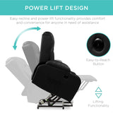 Best Choice Products PU Leather Electric Power Lift Chair, Recliner Massage Chair, Adjustable Furniture for Back, Legs w/ 3 Positions, USB Port, Heat, Cupholders, Easy-to-Reach Side Button - Black