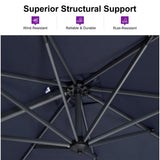 PURPLE LEAF Patio Outdoor Umbrella 11 Feet Round for Pool Navy