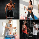 Resistance Bands with Handles, 175lb Exercise Bands for Working Out, Fitness Bands, Workout Bands with Door Anchor and Ankle Straps