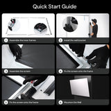 Valerion 100-inch Fixed Frame Projector Screen, 1.3 dB Gain, 80% PQE, 4K/8K Ultra HD, 3D Wall Mount Projector Screen, Works with Long Throw, Short Throw & Ultra Short Throw Projectors