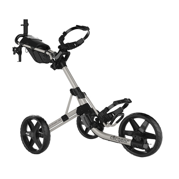 Clicgear Model 4.0 Golf Push Cart, 3-Wheel Foldable Walking Golf Cart (Silver) Clicgear