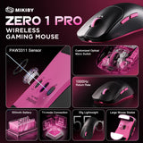 Zero 1 Pro Gaming Mouse,55g Ultralight Wireless Mouse, PAW3311 12K DPI, Tri-Mode