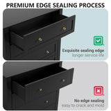 IDEALHOUSE 5 Chest of Drawer Dresser, Modern Wood Organizer Dresser Storage Cabinet with Drawers for Bedroom, Living Room, Entryway, Black