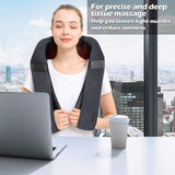 Neck Massager with Heat, Shiatsu Shoulder Massager, Electric Kneading Back Massager, Massage Pillow for Pain Relief Deep Tissue Mirakel