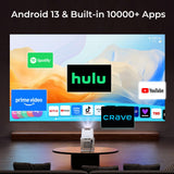 [Officially Liscensed App] Smart Mini Projector for Bedroom with WiFi and Bi-directional Bluetooth 5.4 Auto Keystone 1080P 4K Support Built-in Android 13 OS Works with Prime Video YouTube Tubi