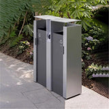 uP9sF2mD Outdoor Garbage Can Commercial Metal Trash Can Double Box Rubbish Bin Outdoor Trash Can